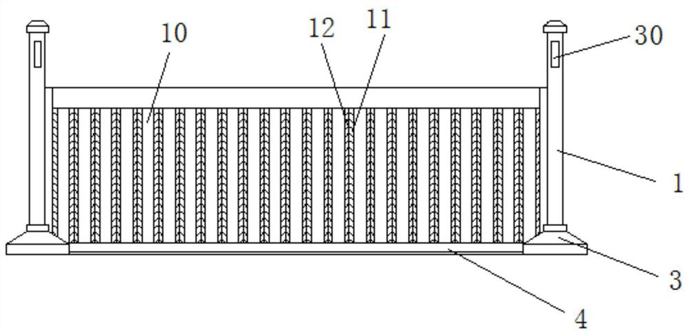 A road guardrail with flood protection and isolation function