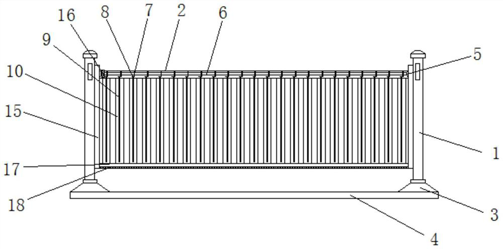 A road guardrail with flood protection and isolation function