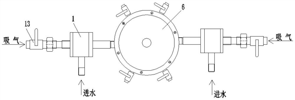 Efficient water jet oxygenation device and using method