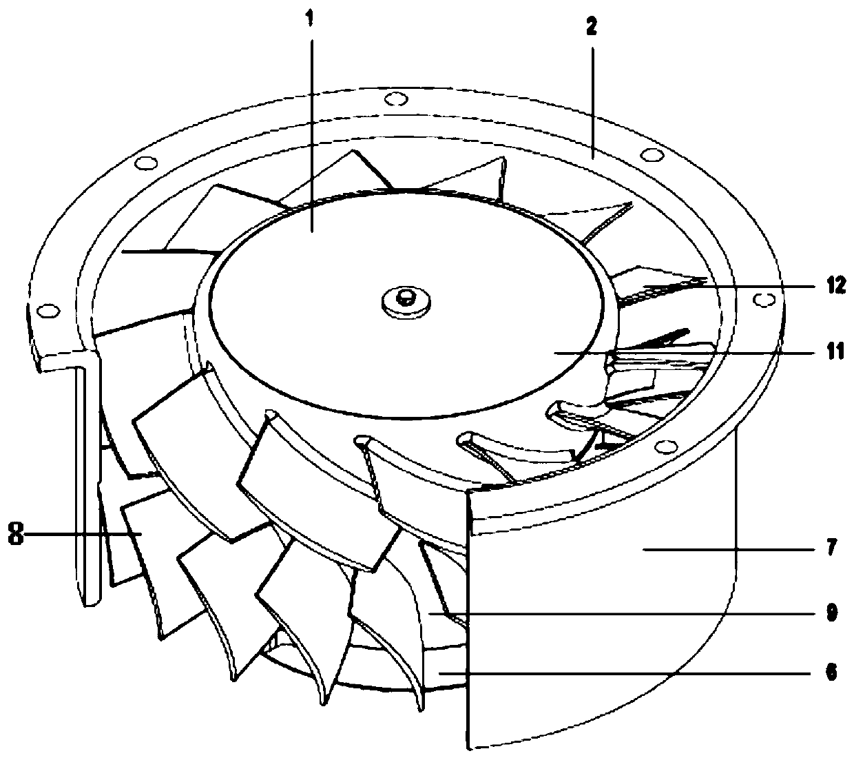Motor embedded impeller type integral flow channel axial flow fan