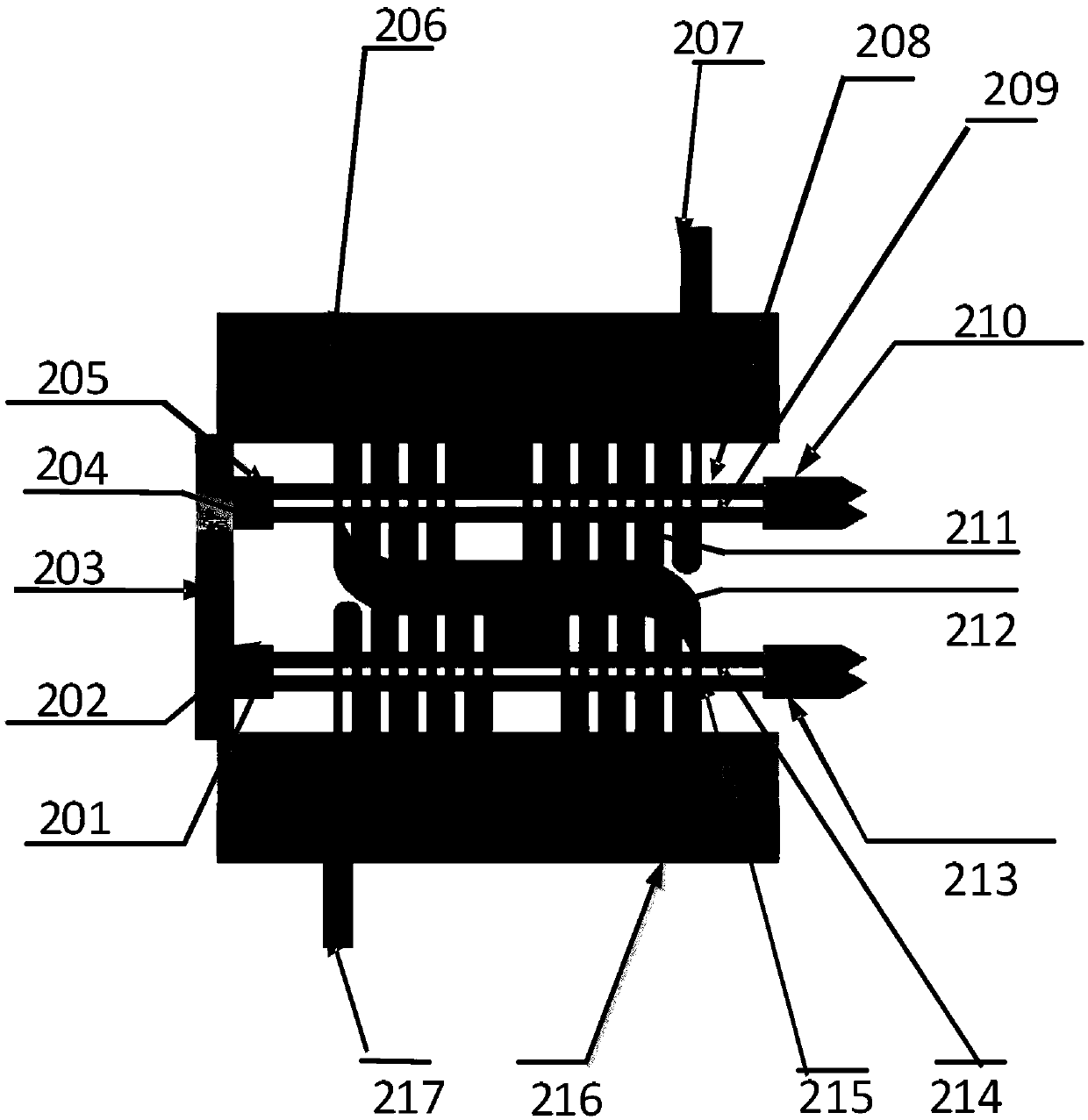 A double-electron-beam terahertz wave radiation source with an over-mode cascaded high-frequency structure