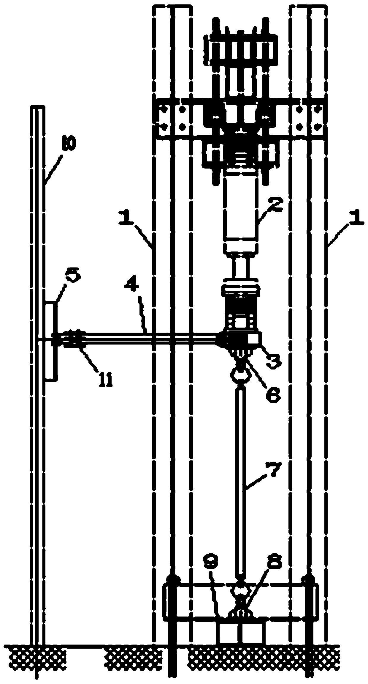 Ultra-low cycle fatigue test device and plastic deformation collection method for round steel pipe