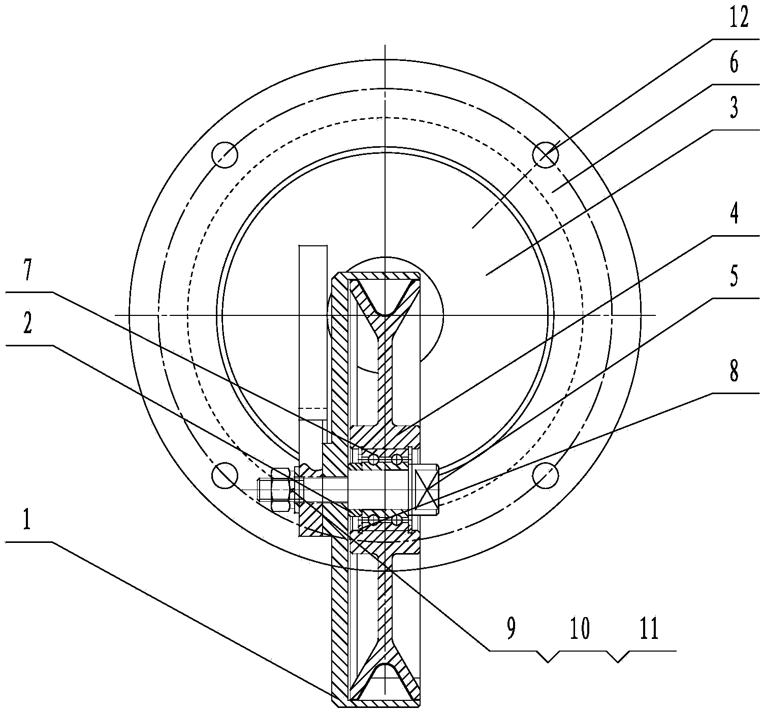 Inlet wire guide wheel assembly on trunk type take-up machine