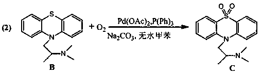 A kind of preparation method that uses oxygen as oxidant to prepare dioxpromazine hydrochloride