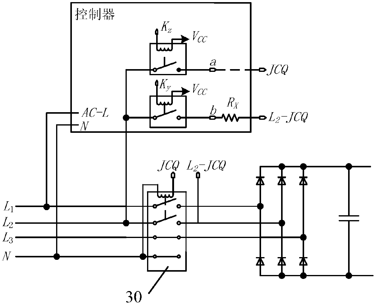 Charging control device, frequency converter and charging control method thereof