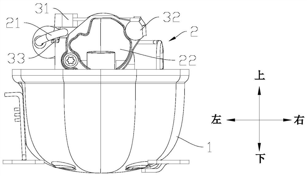 Compressor anti-collision structure, compressor and temperature adjustment equipment