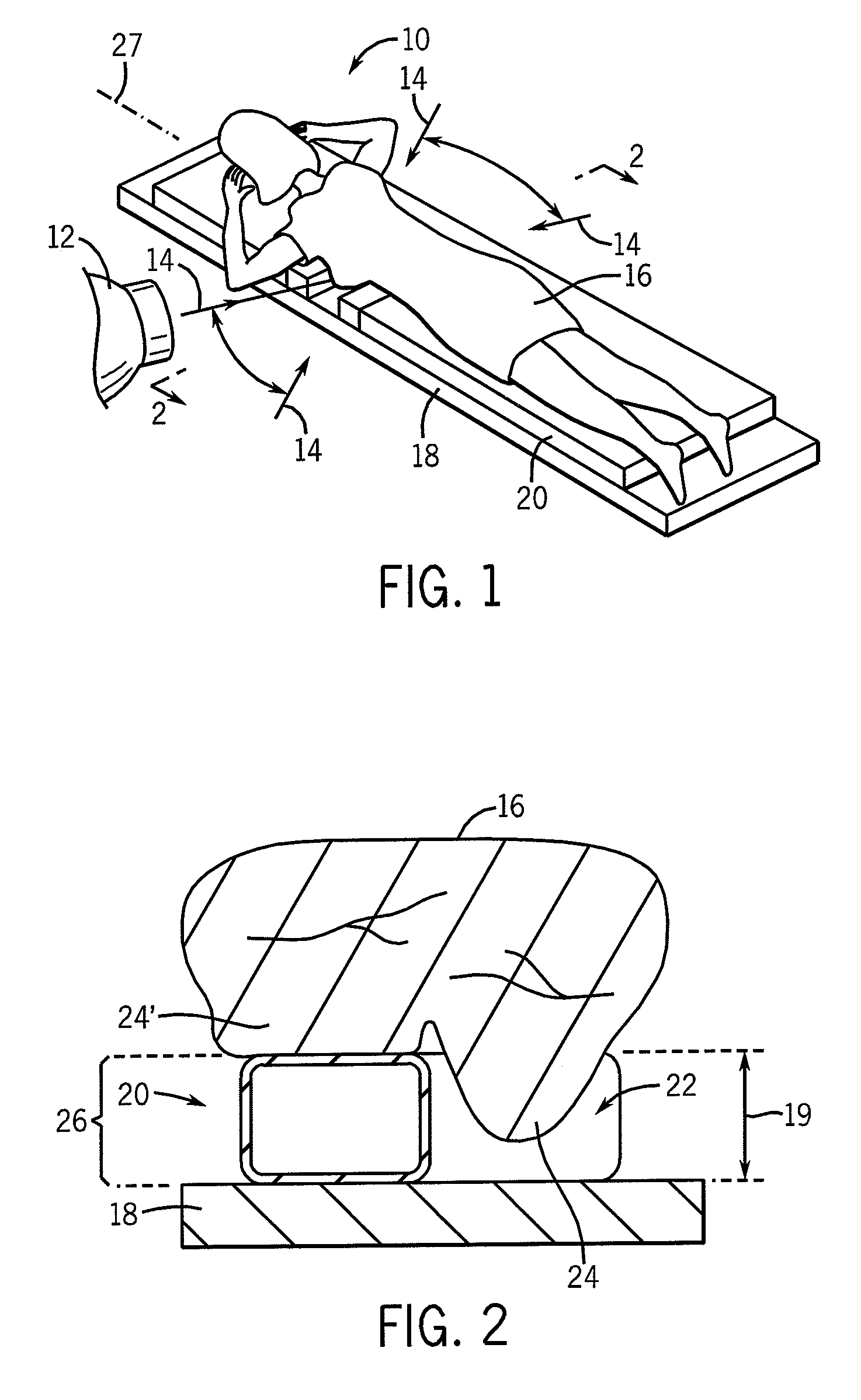 Low skin dose patient positioning device for radiation treatment of prone breast