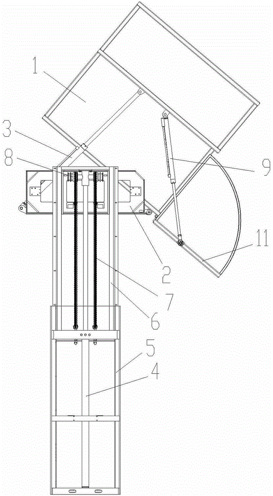 A collecting device of a sugarcane combine harvester