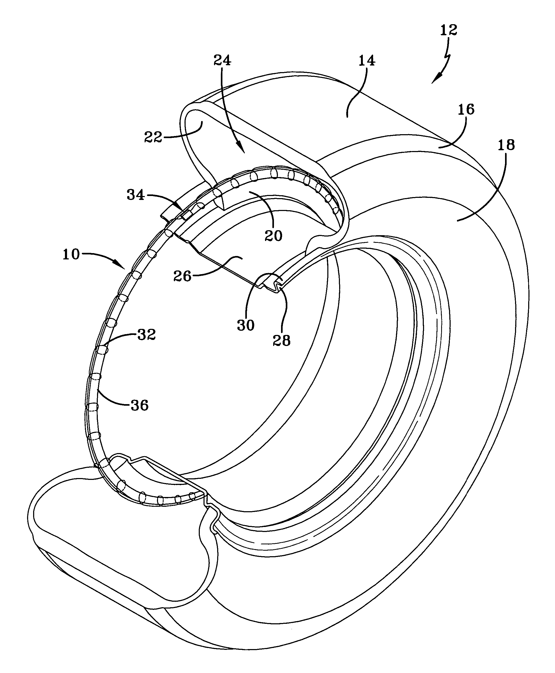 Tire having antenna attached to elastic fiber textile strip and method of mounting antenna assembly to tire