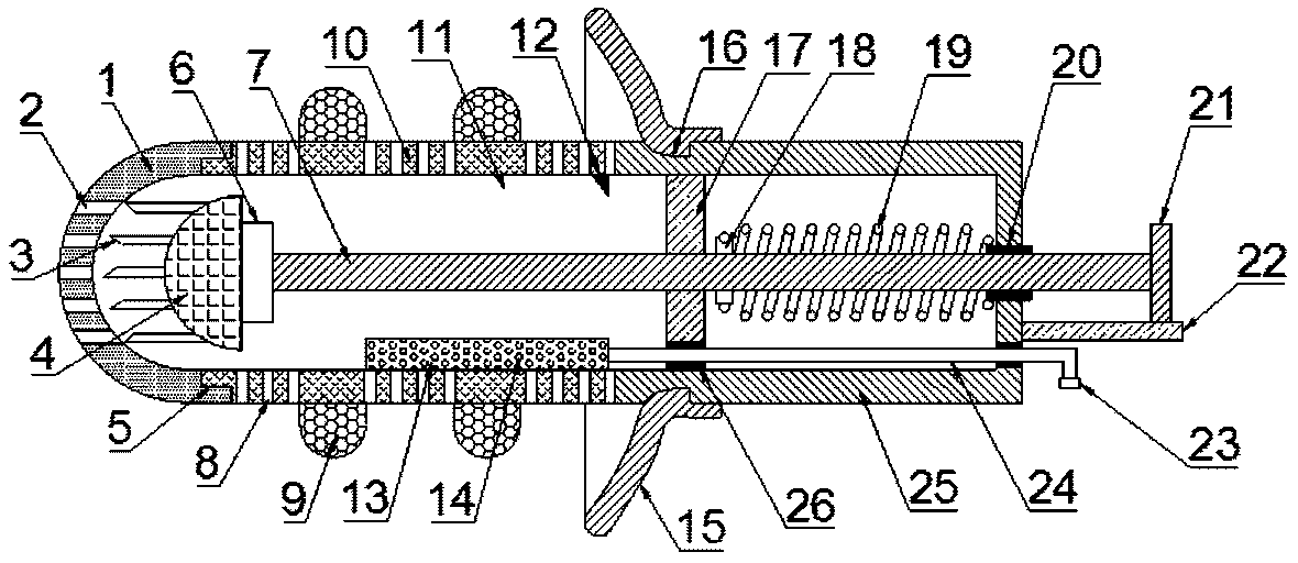 Anti-overflow amniotic fluid breaking membrane drainage device for gynecology and obstetrics