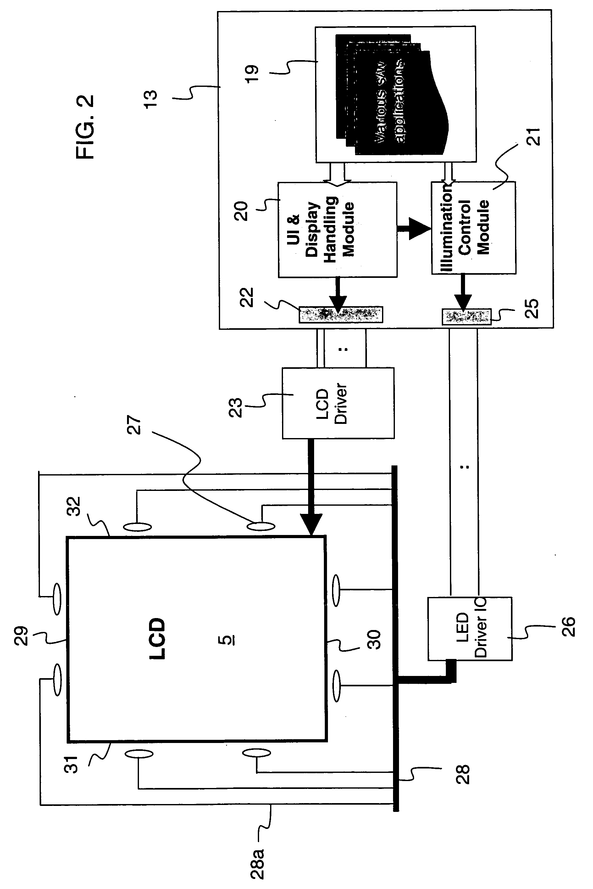 Selective illumination of regions of an electronic display