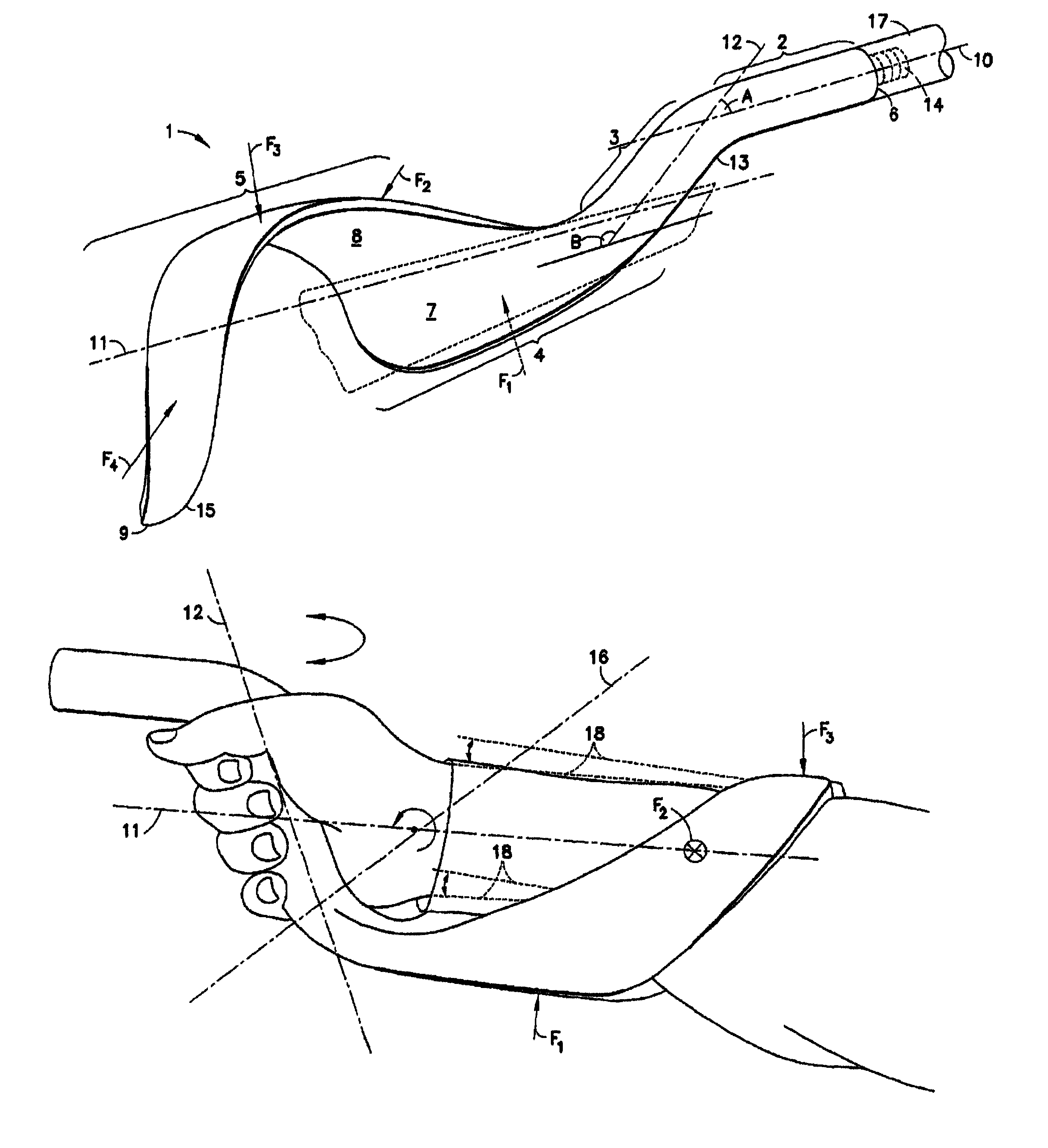 Multiple use handle support for distributing forces