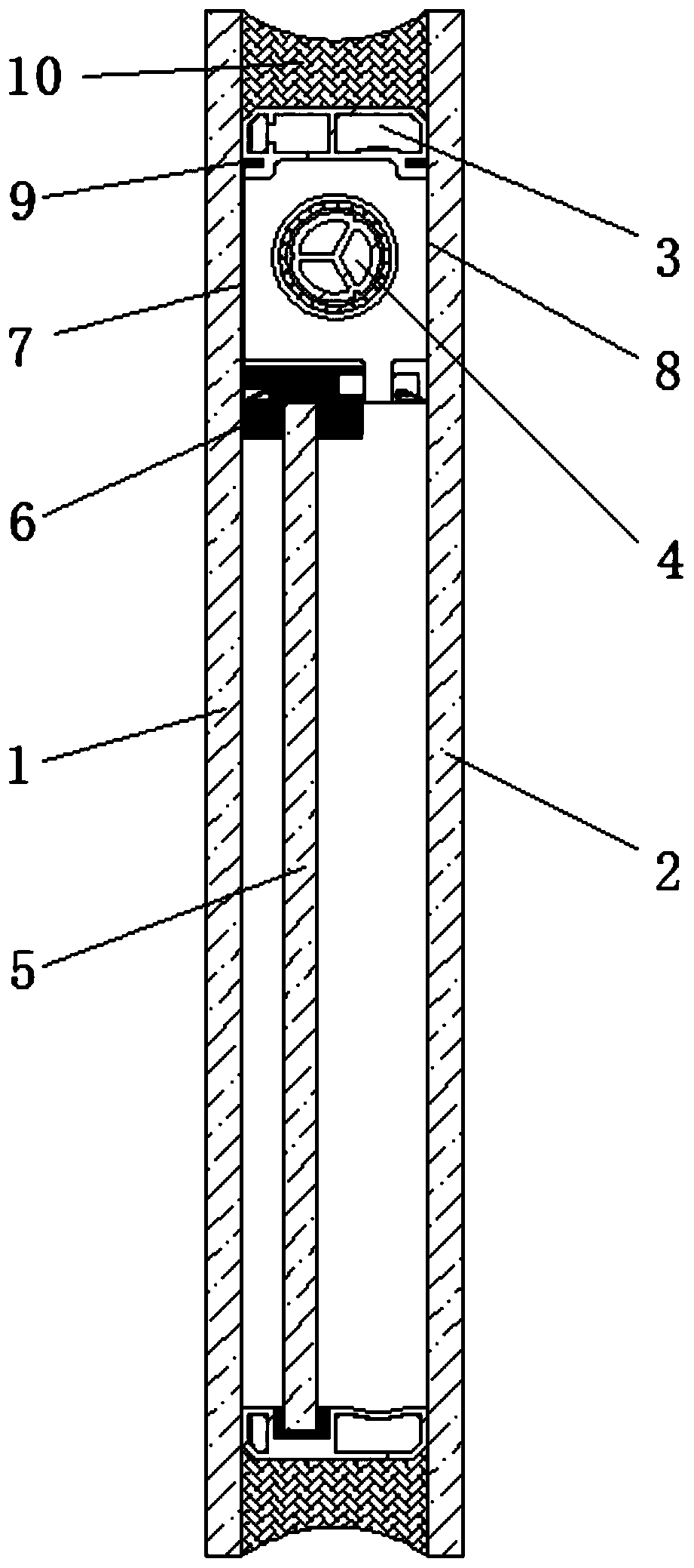 Three-glass two-cavity built-in rolling shutter window