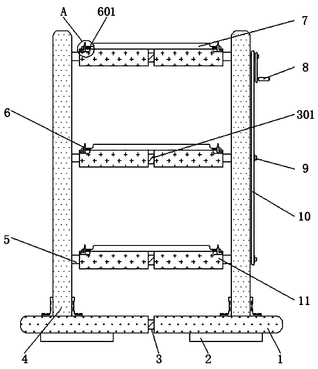 Rotary retractable drying device for tea processing