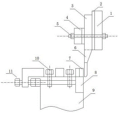Plate shearing machine tool rest with locking mechanism and tool thereof