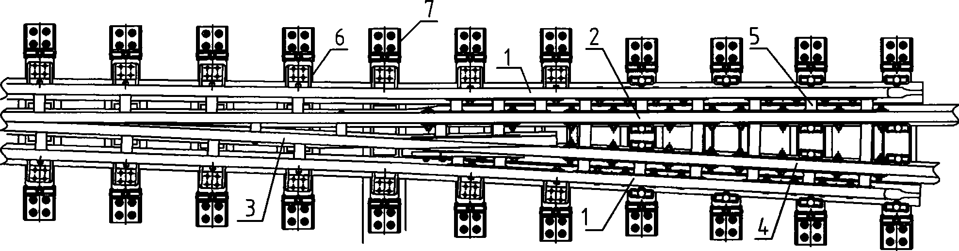 Vertical rail brace and rail wing fixation system composed of the vertical rail brace
