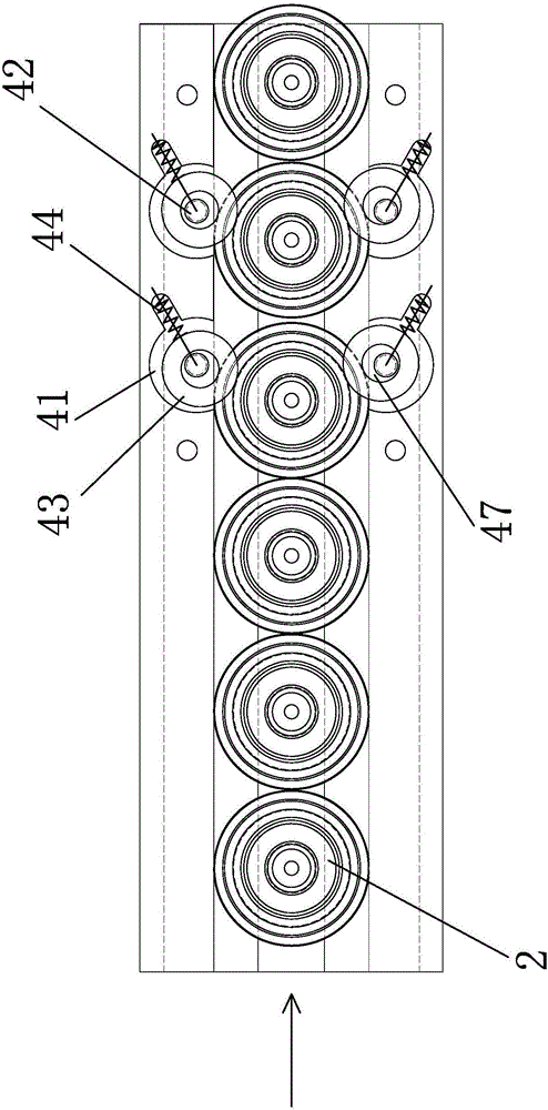 Rail device with material positioning mechanism
