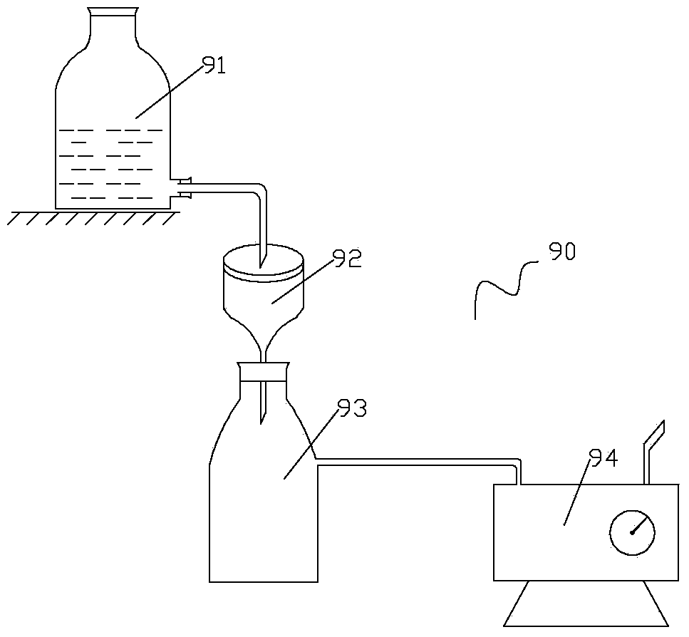 Detecting device for wax content in synthetic gas