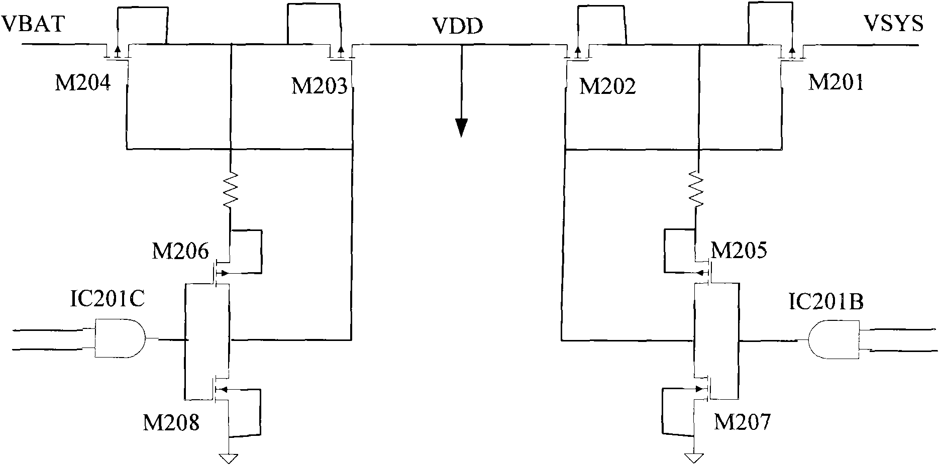 Method for switching main power supply and backup power supply and switching circuit