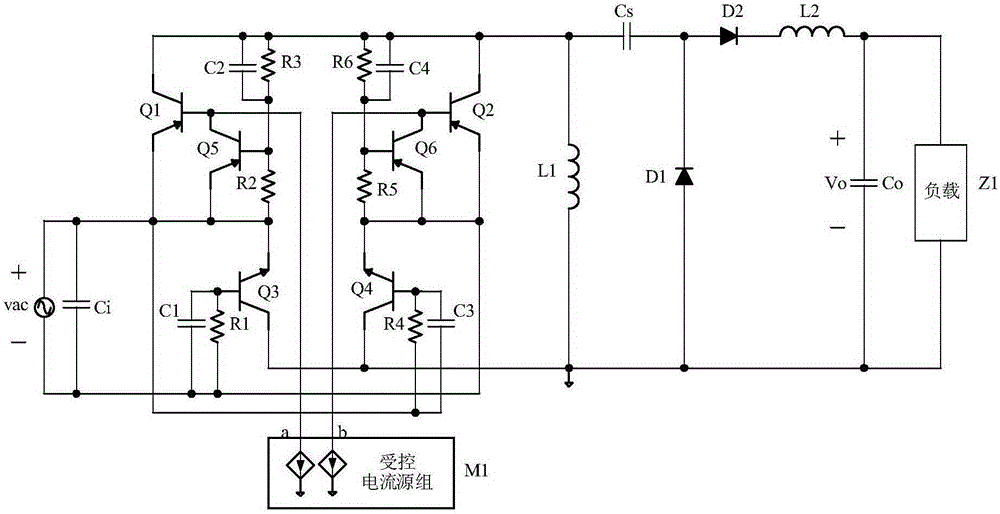 Self-exciting BJT type bridge-free Zeta PFC rectifier circuit
