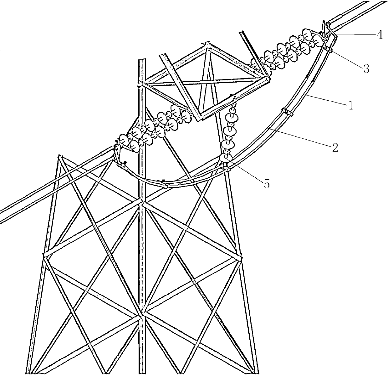By-pass method of combined guide line of electric transmission line