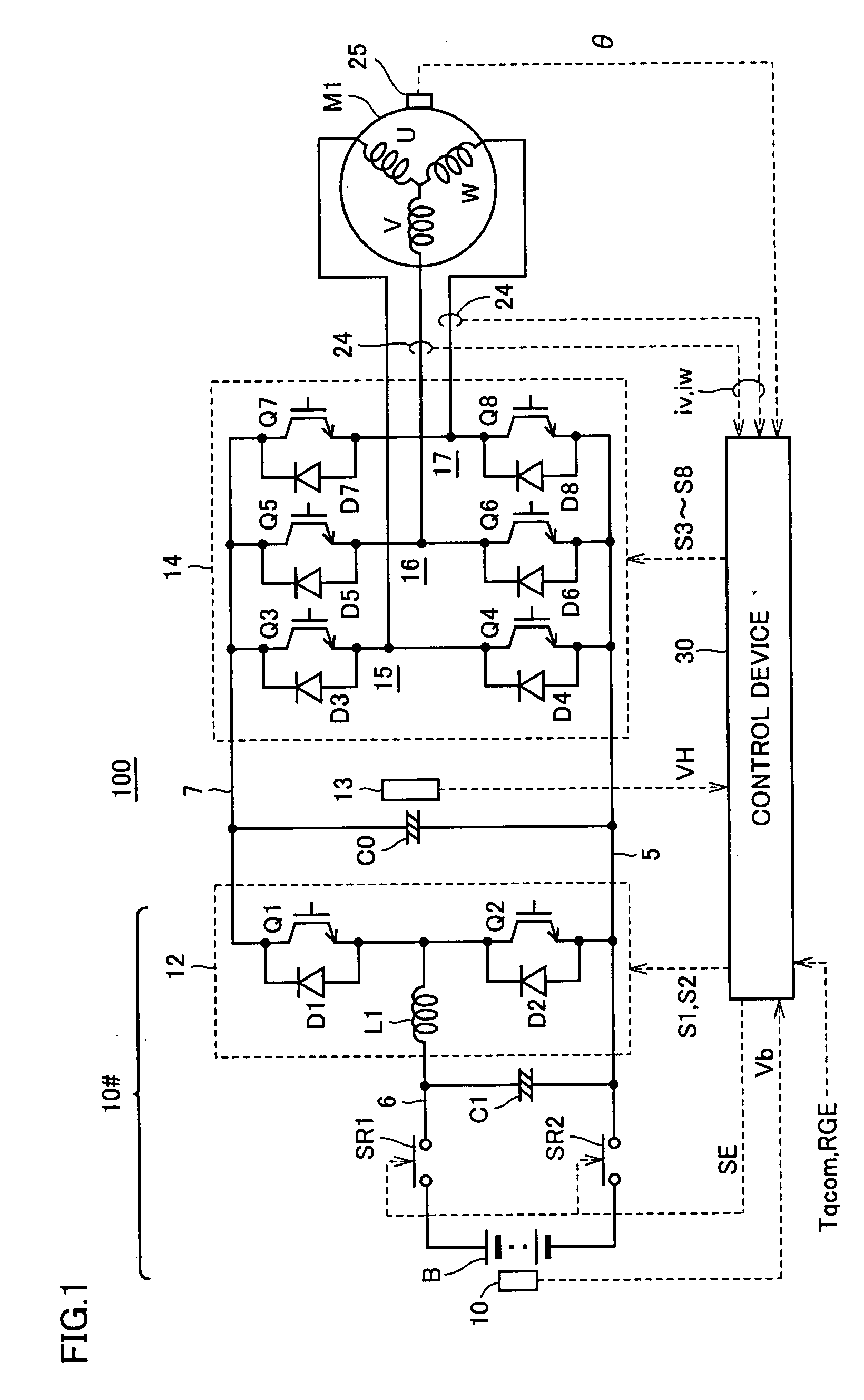 Control Device for Motor Drive System and Electric Vehicle Including the Same