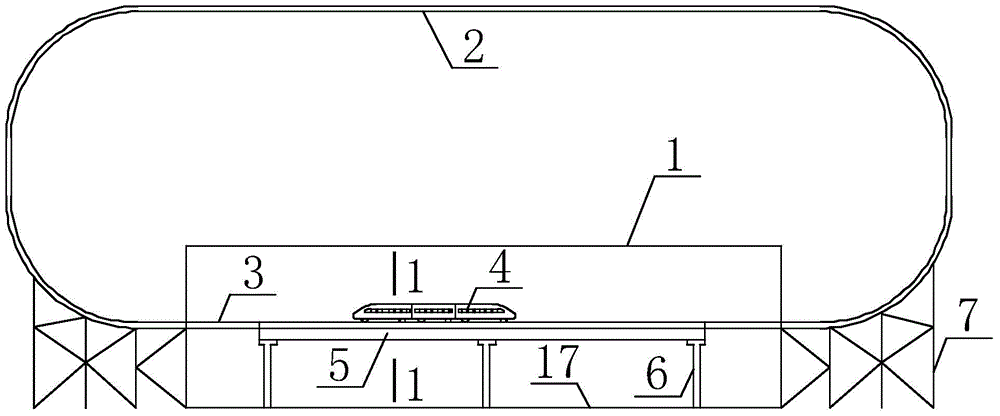 A circular track, vehicle, bridge model wind tunnel test system