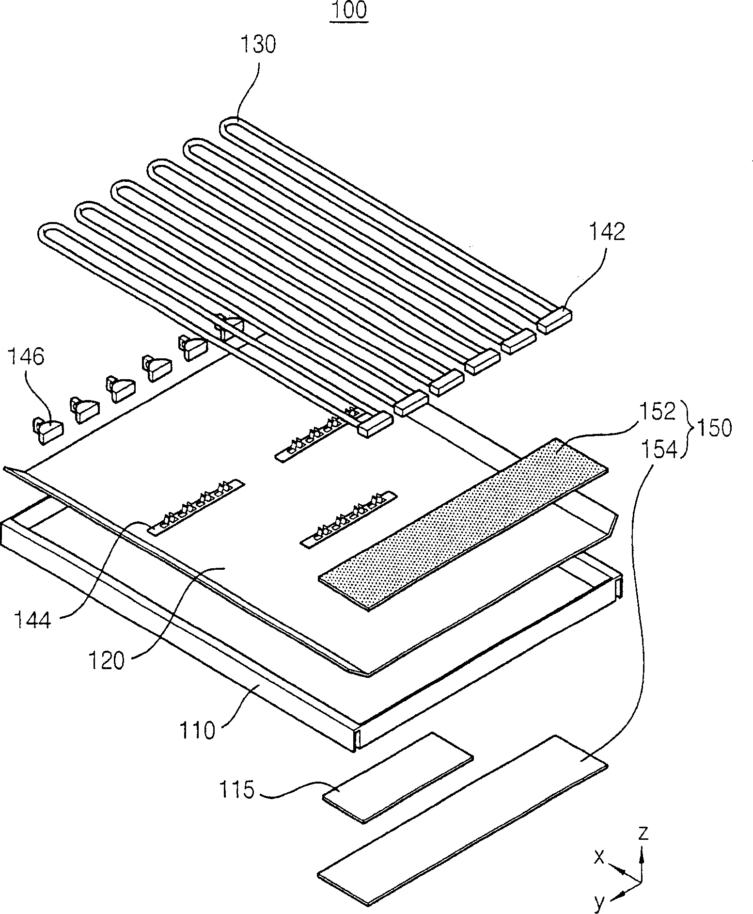 Radiant pad for display device, backlight assembly and flat panel display device having the same