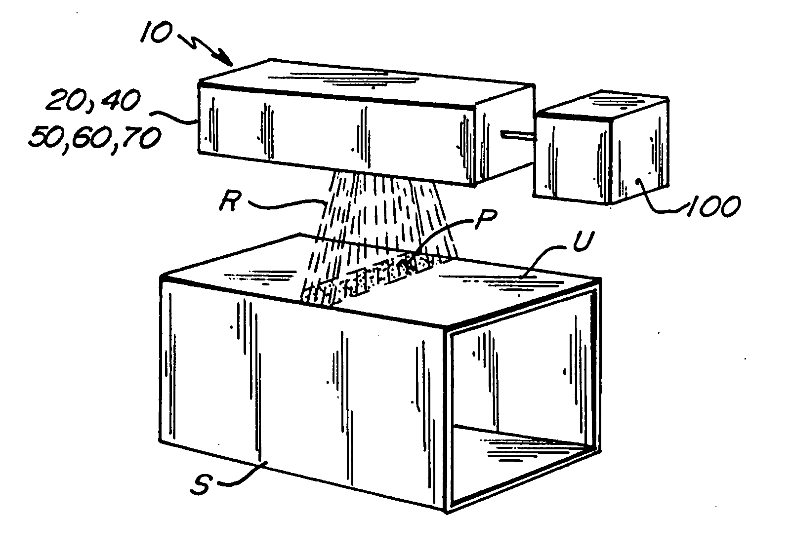 Apparatus and method for selective processing of materials with radiant energy