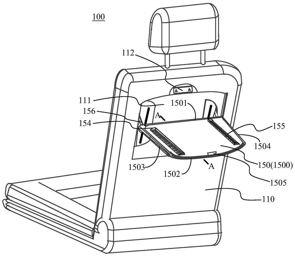 Rear table plate for vehicle seat and vehicle seat