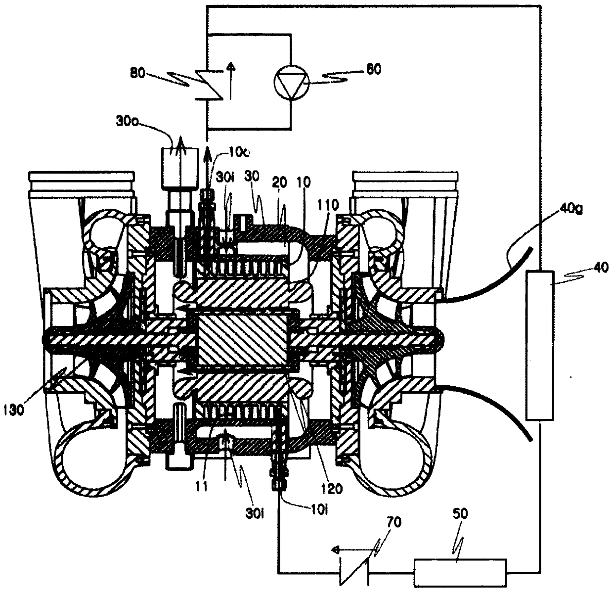 Double cooling for turbo motors