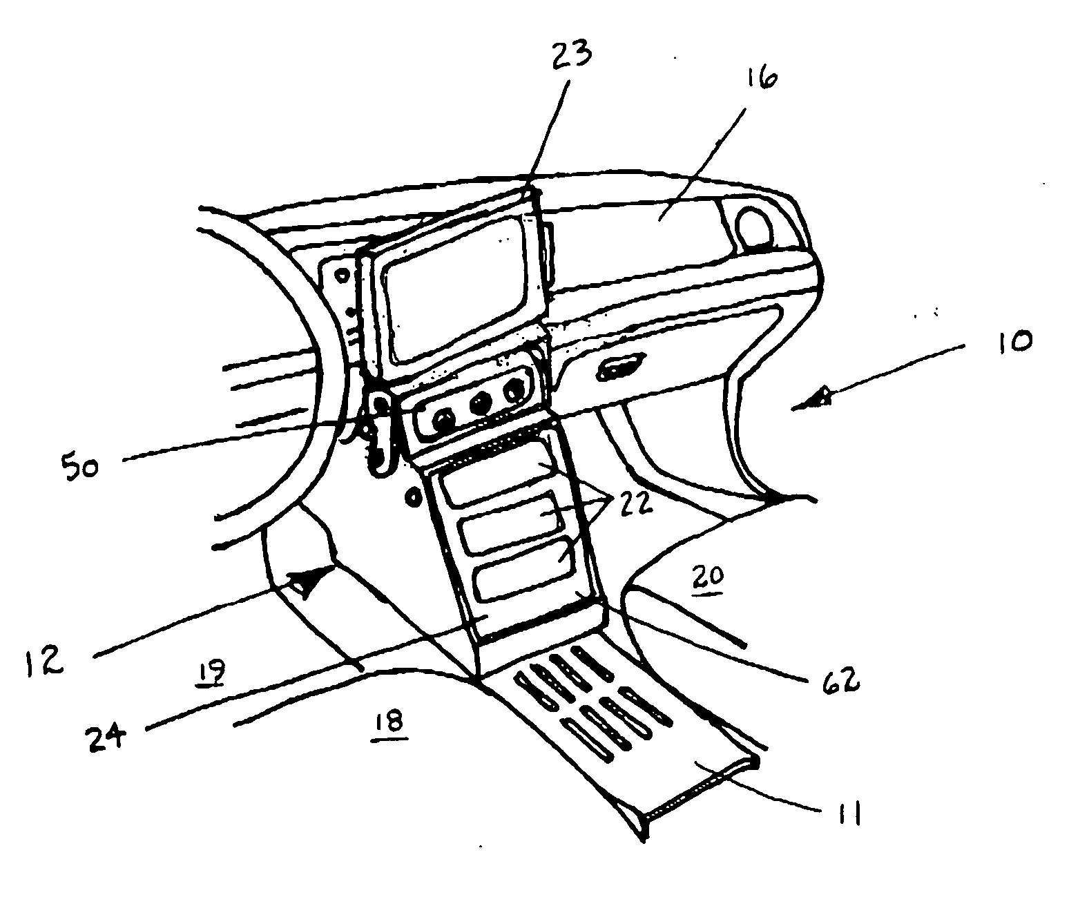 Computer monitor support device for a vehicle