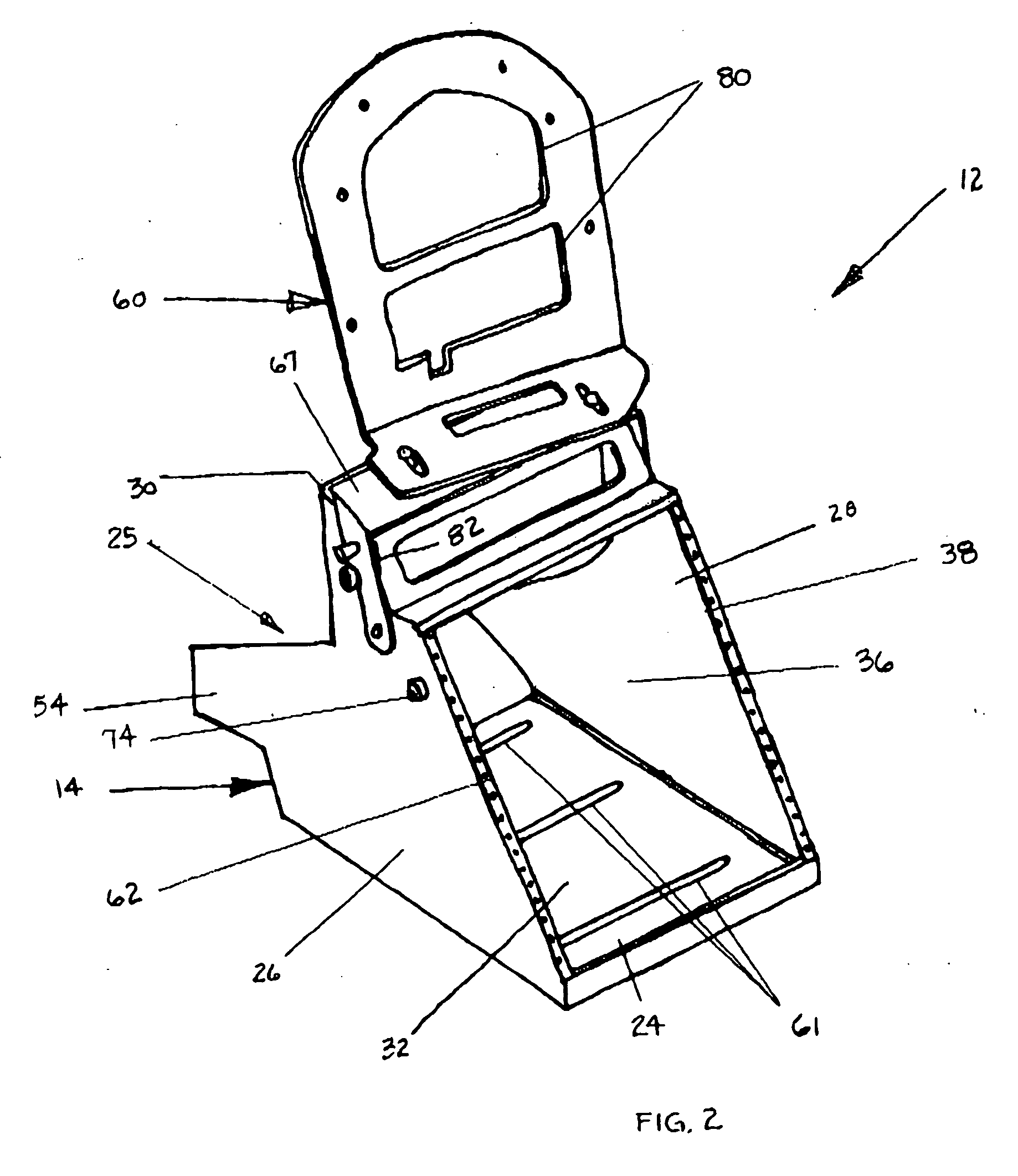Computer monitor support device for a vehicle