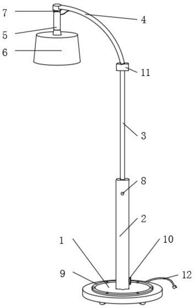 Angle-adjustable LED floor lamp