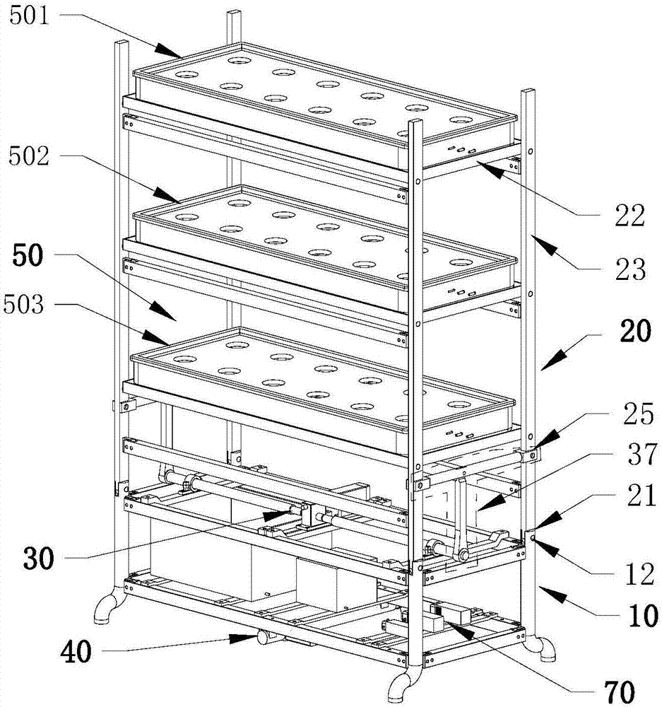 Growth device for vegetable hydroponics