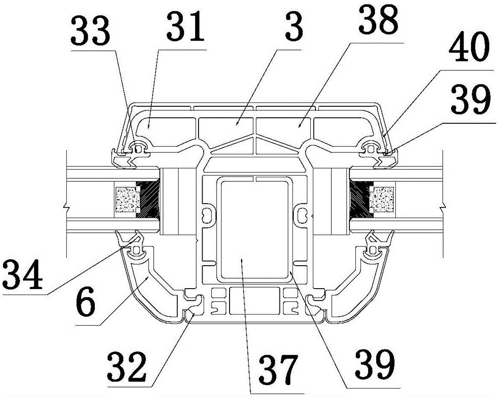 Sash structure with mullion