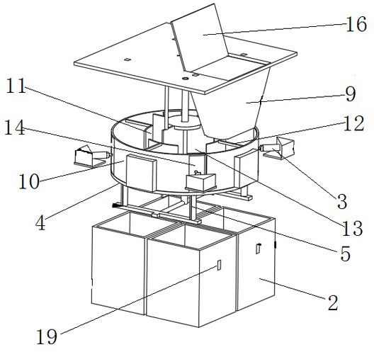 Rotary garbage classification dustbin and classification method