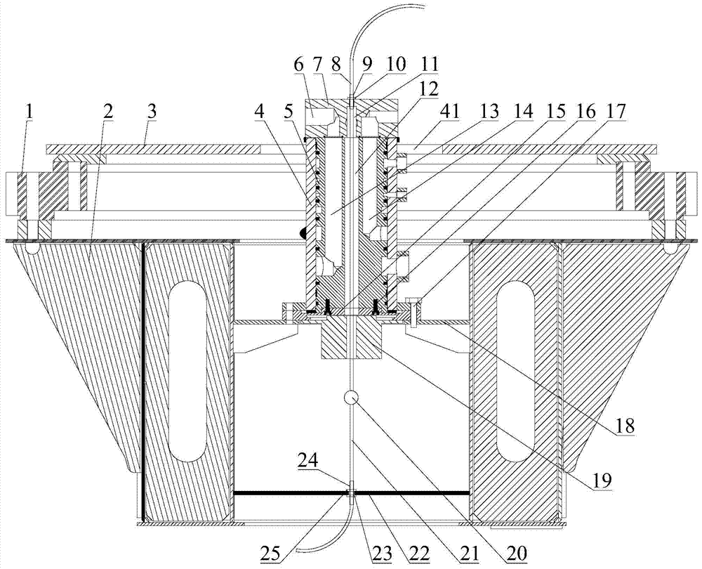 Center slewing connection structure and crane