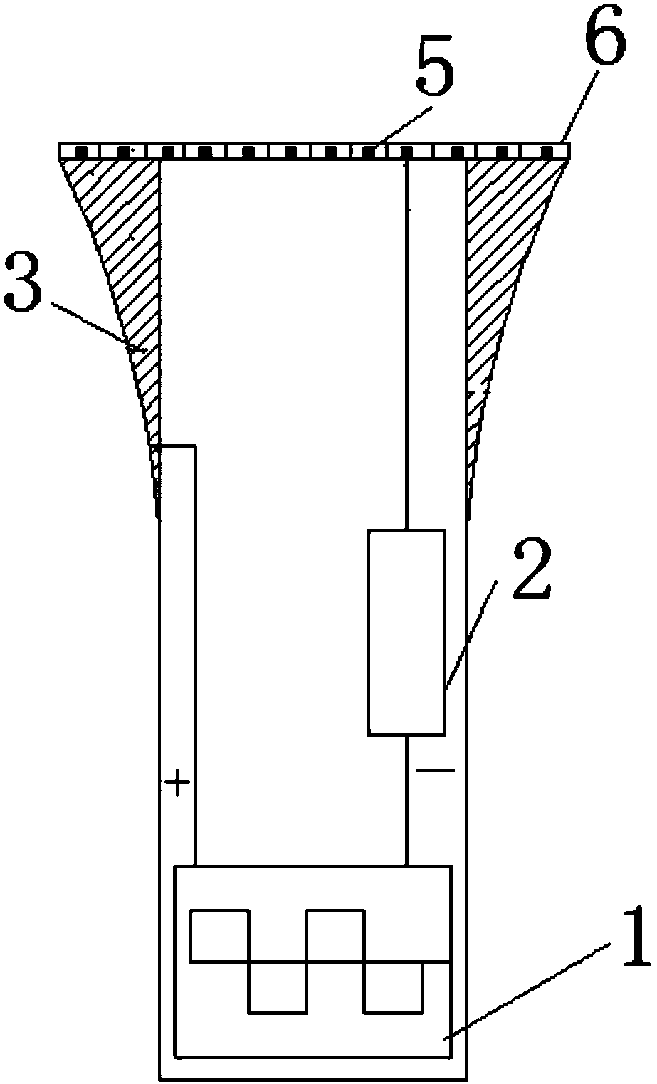 Space cleaning device with low power consumption