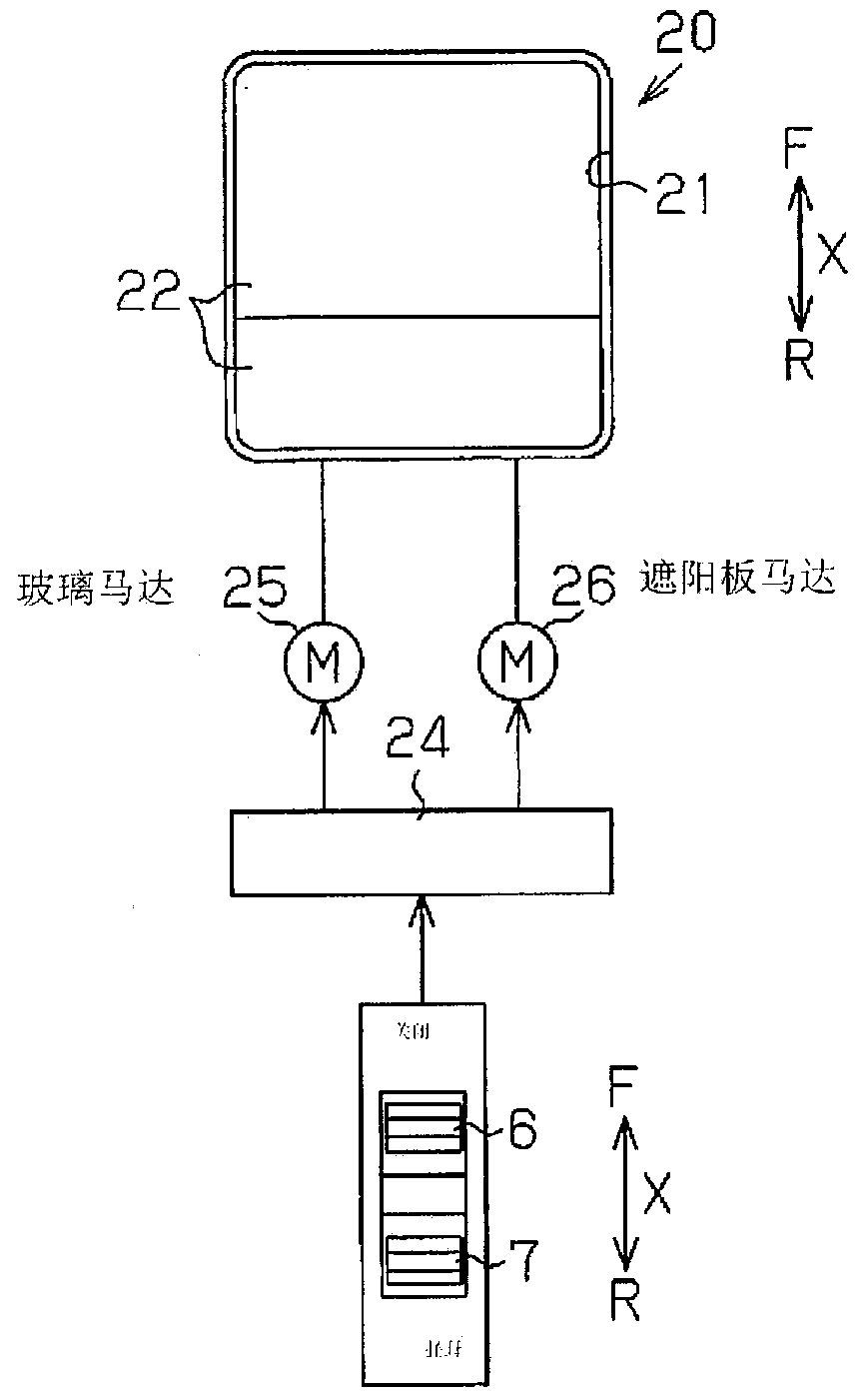 Switch device for sunroof