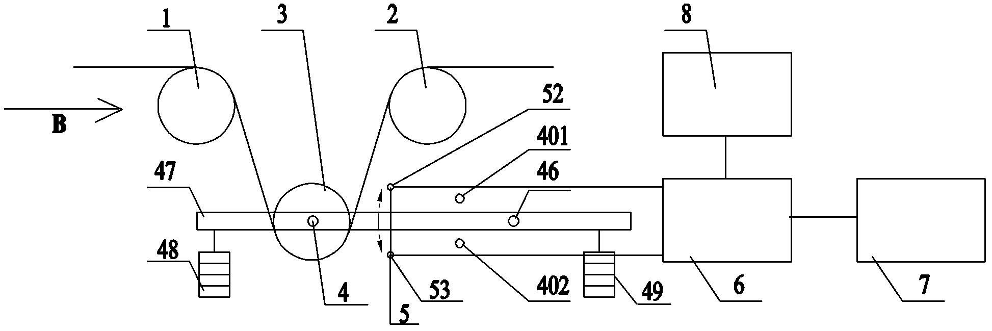 Tension control device for fiber tows