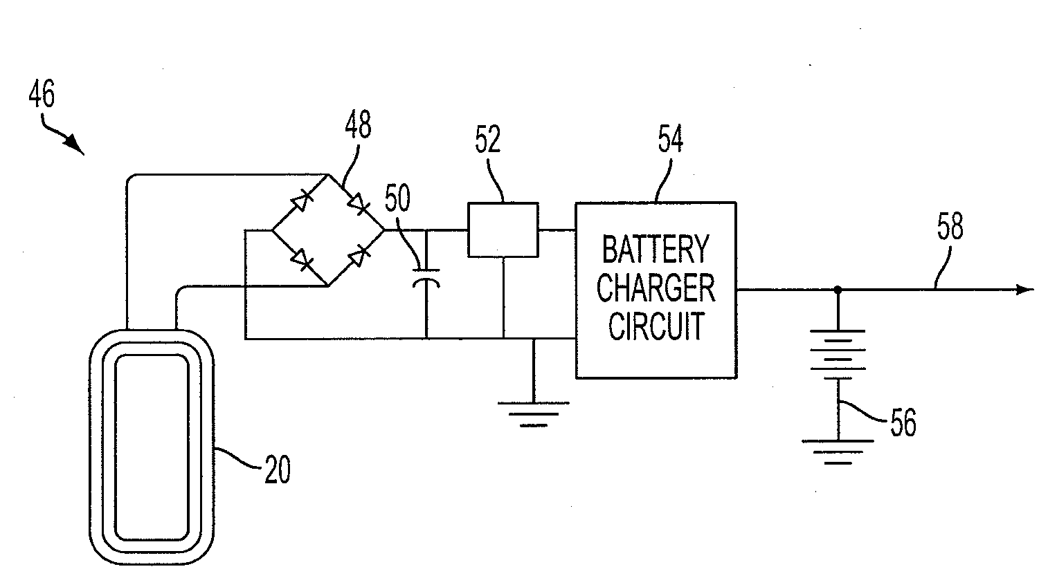 Inductive battery charger for service equipment
