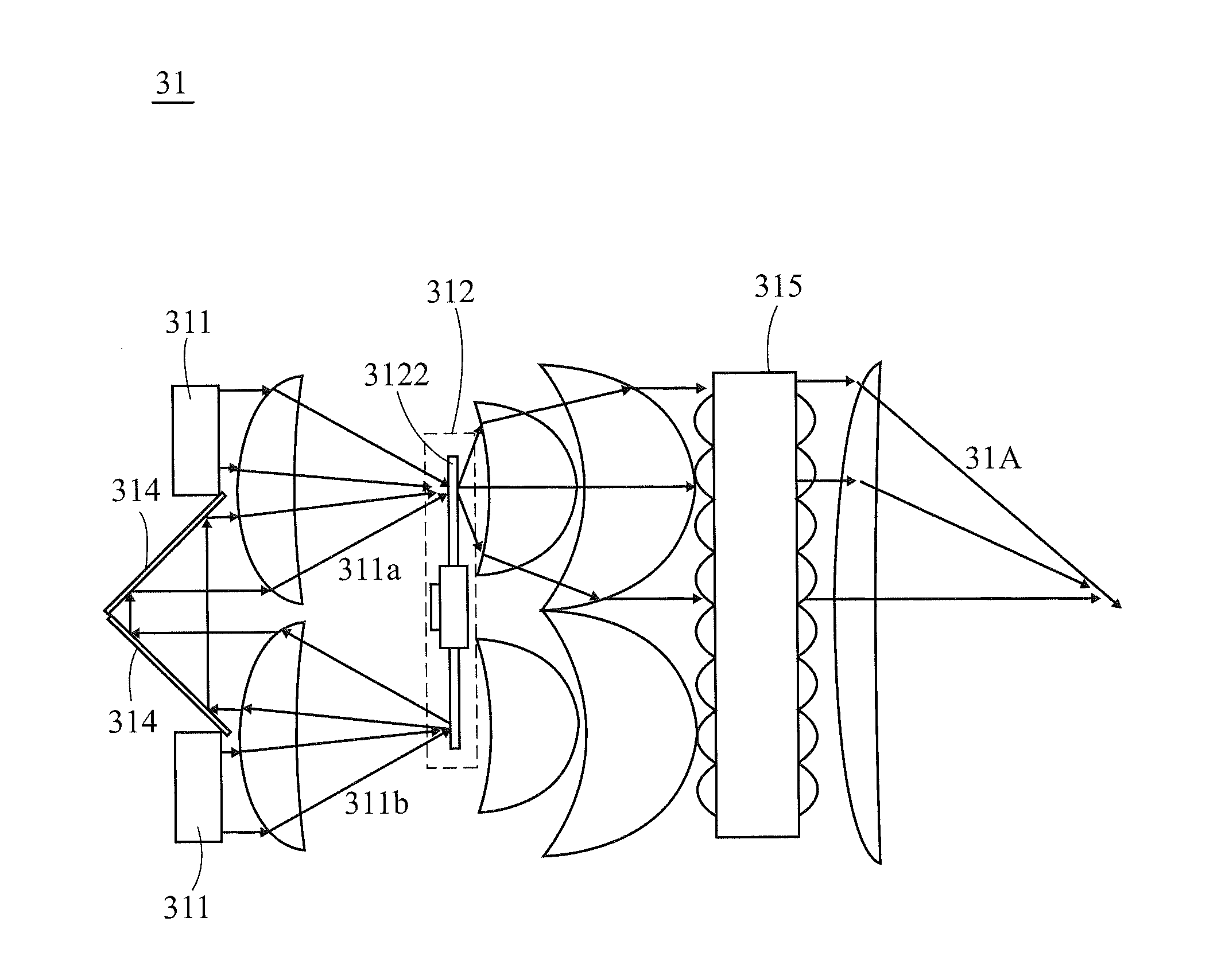 Projection apparatus for providing multiple viewing angle images