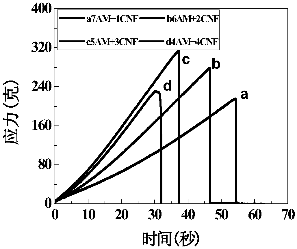 Acrylamide/nano cellulose composite gel and preparation method thereof