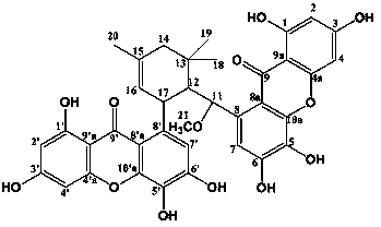 Xanthenone dimer compound IUE-1799a use