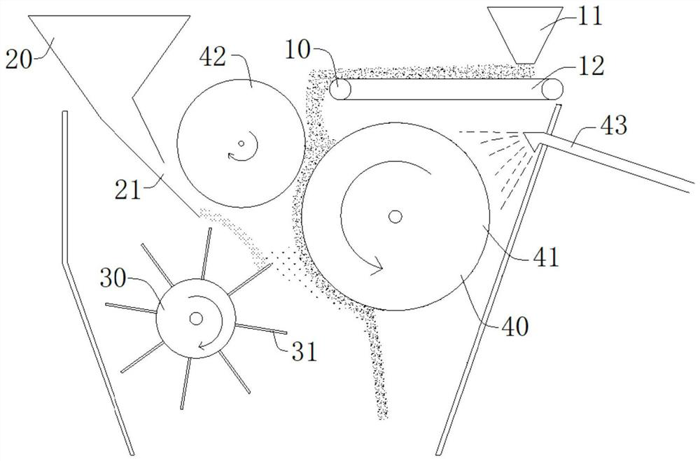 Cold and hot double-mixing blast furnace liquid slag cutting and crushing device