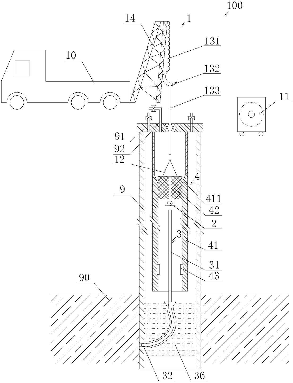 Radial horizontal well drilling device and method