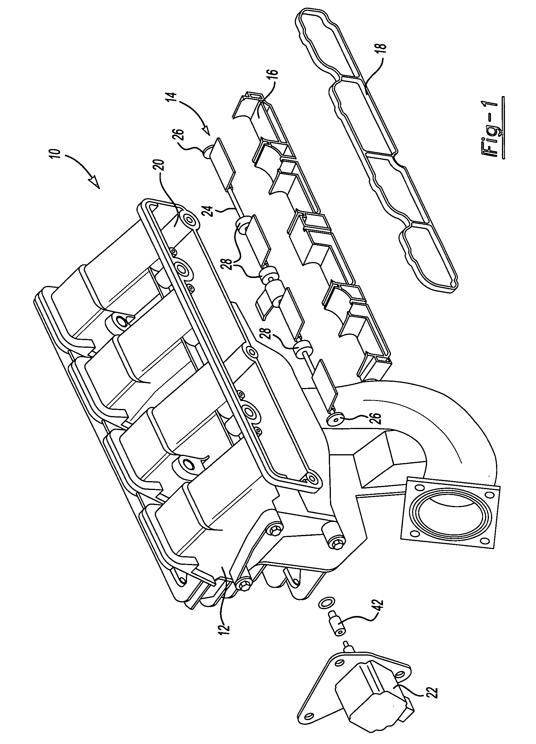 Intake manifold with low chatter shaft system