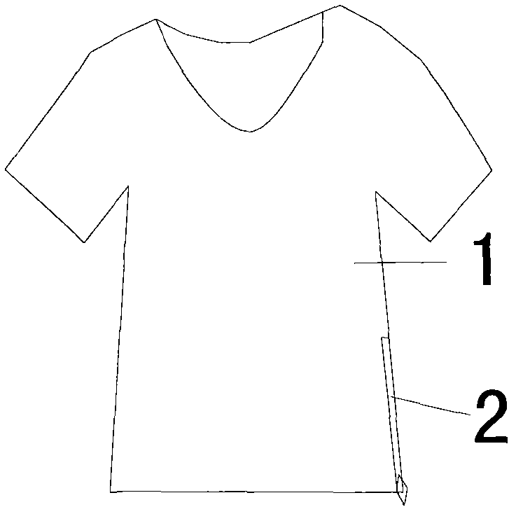 Elastic fabric T-shirt with zipper