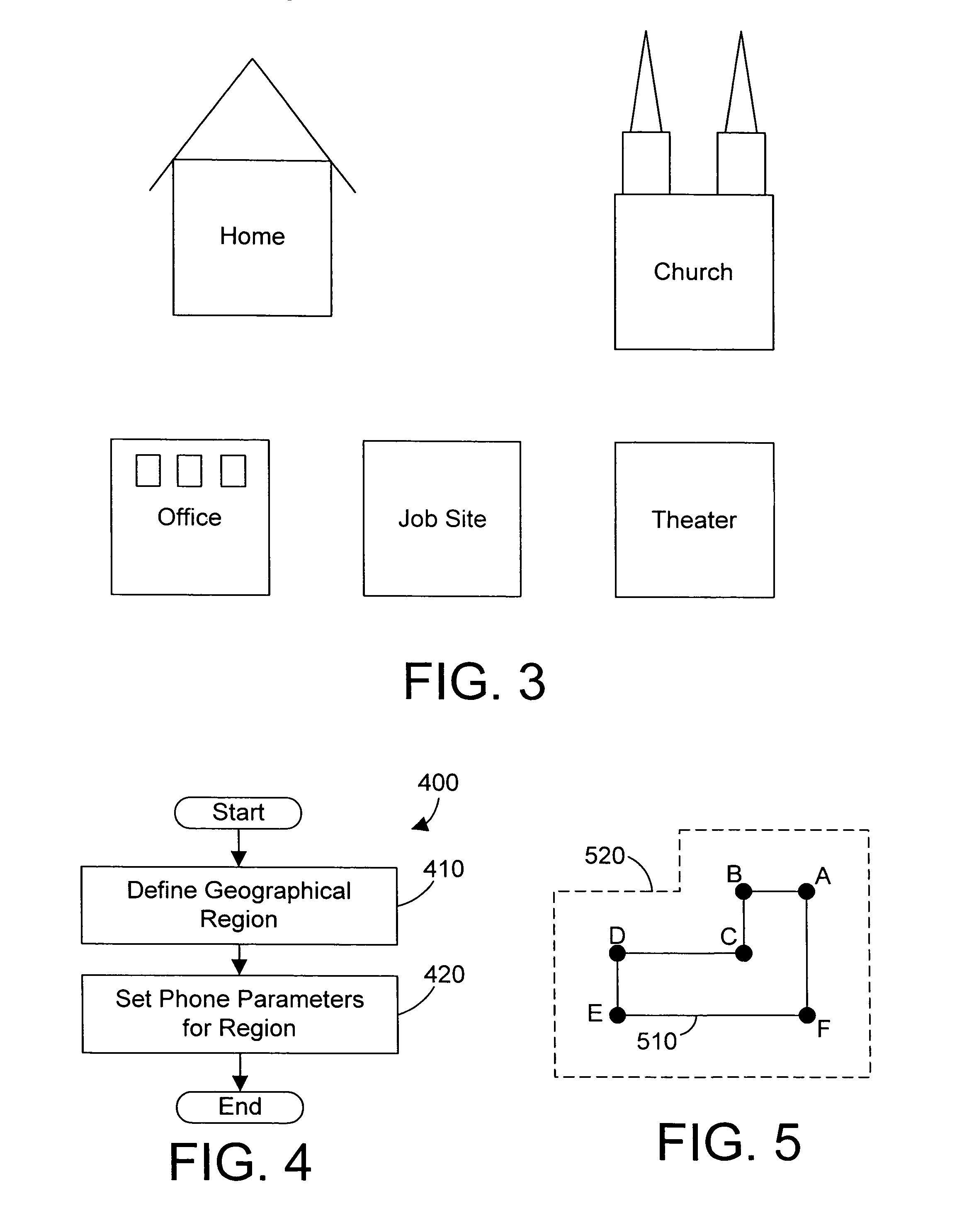 Telephone system and method for selectively ringing one or more land phones or portable phones based on the self-detected geographical position of a portable phone